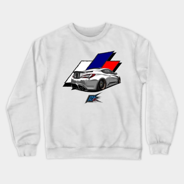 HYUNDAI GENESIS white Crewneck Sweatshirt by Nohjangnim